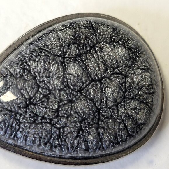 Grey Teardrop Earrings - Picture 4 of 8